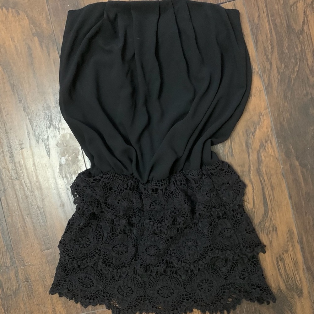 Black strapless dress